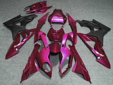 Best 2009-2014 BMW S1000RR Motorcycle Fairings - Dark Hot Pink Matte Black