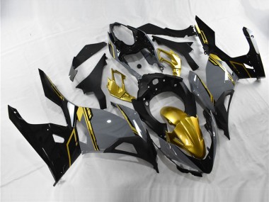 Best 2018-2024 Kawasaki Ninja 400 Motorcycle Fairings - Nardo Grey Gold Black