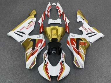 Best 2020-2023 Honda CBR1000RR-R Motorcycle Fairings - White Red Gold Motul