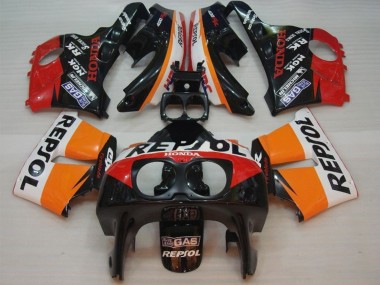 Best 1990-1999 Honda CBR400RR NC29 Motorcycle Fairings - Orange White Red Glossy Black Repsol HRC