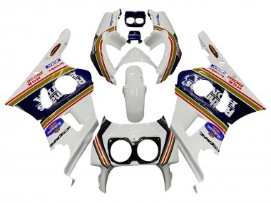 Best 1990-1999 Honda CBR400RR NC29 Motorcycle Fairings - White Gold Red Dark Blue Rothmans