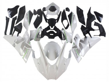 Best 2015-2022 Kawasaki Ninja H2 Motorcycle Fairings - White Silver Green