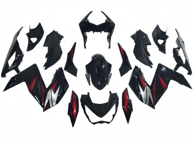 Best 2015-2016 Kawasaki Z250/Z300 Motorcycle Fairings - Glossy Black Red Silver