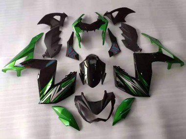 Best 2015-2016 Kawasaki Z250/Z300 Motorcycle Fairings - Green Black White