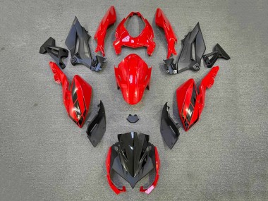 Best 2018-2024 Kawasaki Z400 Motorcycle Fairings - Red Matte Black