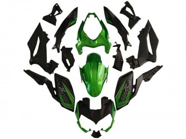 Best 2018-2024 Kawasaki Z400 Motorcycle Fairings - Green Matte Black