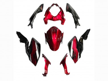 Best 2018-2024 Kawasaki Z400 Motorcycle Fairings - Candy Red Glossy Black