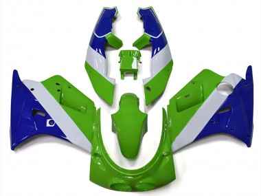 Best 1989-1990 Kawasaki ZXR250 Motorcycle Fairings - Green White Blue