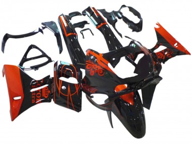 Best 1993-2007 Kawasaki ZZR400 Motorcycle Fairings - Glossy Black Red Corona Extra