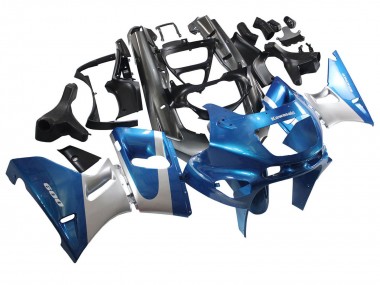 Best 1993-2007 Kawasaki ZZR400 Motorcycle Fairings - Blue Silver Black
