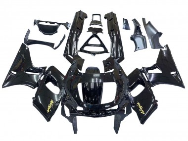 Best 1993-2007 Kawasaki ZZR400 Motorcycle Fairings - Glossy Black Gold Ninja