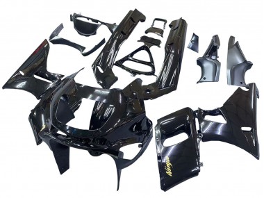 Best 1998-2003 Kawasaki ZZR600 Motorcycle Fairings - Glossy Black Gold Ninja