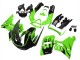 1998-2003 Kawasaki ZZR600 Motorcycle Fairings - Green Glossy Black Flame