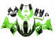 1998-2003 Kawasaki ZZR600 Motorcycle Fairings - Green Glossy Black Flame