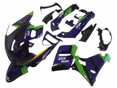 Best 1993-2007 Kawasaki ZZR400 Motorcycle Fairings - Green Dark Blue Purple Trick Star Eva Racing