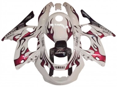 Best 1996-2007 Yamaha YZF600R Thundercat Motorcycle Fairing - White Dark Red
