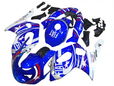 Best 1996-2007 Yamaha YZF600R Thundercat Motorcycle Fairings - Blue White Silver Red Fiat Motul