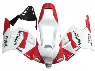 Best 1991-1994 Yamaha TZR250 3XV Motorcycle Fairings - White Red Marlboro Castrol Dunlop