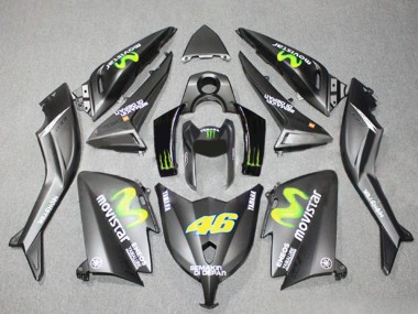 Best 2012-2014 Yamaha TMAX530 Motorcycle Fairings - Matte Grey Yellow Semakin Didepan ENEOS Yamalube MoviStar 46