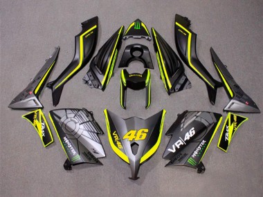Best 2012-2014 Yamaha TMAX530 Motorcycle Fairings - Matte Grey Yellow Monster 46