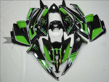 Best 2012-2014 Yamaha TMAX530 Motorcycle Fairings - Glossy Black Green Monster