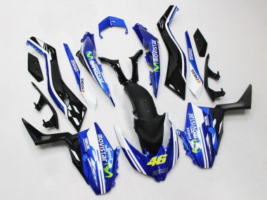 Best 2017-2021 Yamaha XMAX300 Motorcycle Fairings - Blue Black MoviStar ENEOS Yamalube 46
