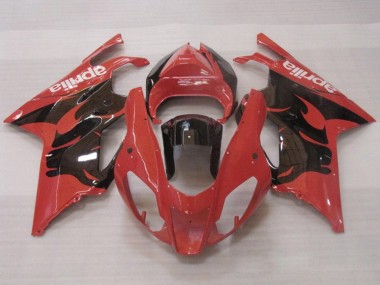 Best 2003-2006 Aprilia RSV1000 Motorcycle Fairings - Red Glossy Black
