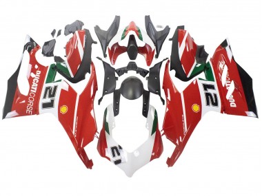 Best 2020-2024 Ducati Panigale V2 Motorcycle Fairings - White Red Green Matte Black Corse 21