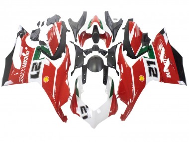 Best 2020-2024 Ducati Panigale V2 Motorcycle Fairings - White Red Green Matte Black Corse 21