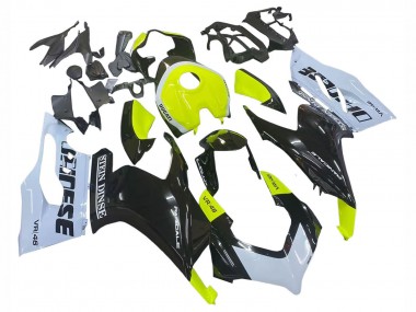 Best 2020-2024 Ducati Panigale V2 Motorcycle Fairings - White Lime Green Glossy Black Stein Dinse VR 46