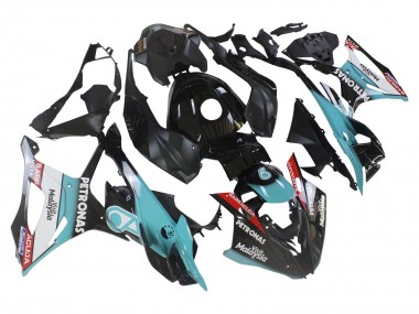 Best 2023-2024 BMW S1000RR Motorcycle Fairings - Light Blue Matte Black Petronas