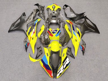 Best 2023-2024 BMW S1000RR Motorcycle Fairings - Yellow Carbon Fiber