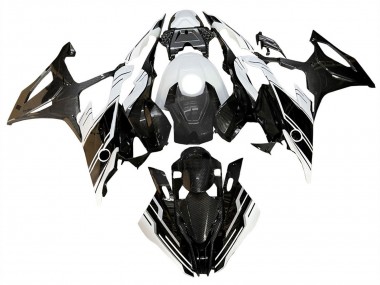 Best 2019-2022 BMW S1000RR Motorcycle Fairings - Glossy Black White
