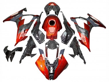 Best 2019-2022 BMW S1000RR Motorcycle Fairings - Dark Orange Forged Carbon Fiber