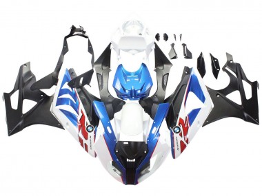 Best 2009-2014 BMW S1000RR Motorcycle Fairings - White Blue Matte Black