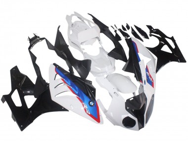 Best 2009-2014 BMW S1000RR Motorcycle Fairings - White Red Blue Glossy Black HP Becker Carbon