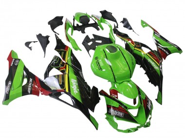 Best 2023-2025 Kawasaki ZX6R Motorcycle Fairings - Green Black Red Yellow Dunlop