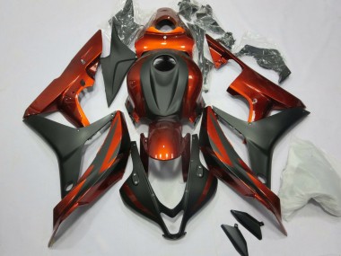 Best 2007-2008 Honda CBR600RR Motorcycle Fairing Kits - Orange Matte Black