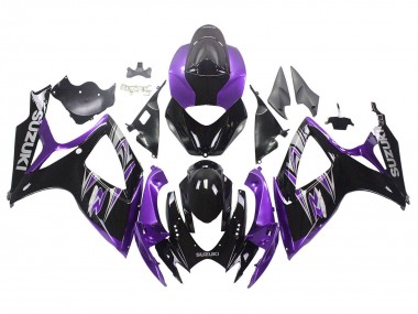 Best 2006-2007 Suzuki GSXR 600 / GSXR 750 Motorcycle Fairing Kits - Purple Glossy Black