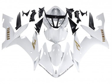 Best 2004-2006 Yamaha YZF 1000 R1 Motorcycle Fairings - White Gold Decals