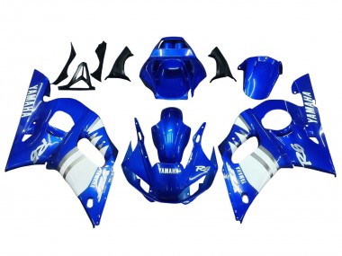 Best 1998-2002 Yamaha YZF 600 R6 Motorcycle Fairings - Blue White