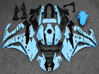 Best 2015-2018 Yamaha YZF R3/R25 Motorcycle Fairings - Light Blue Black Yamalube 21