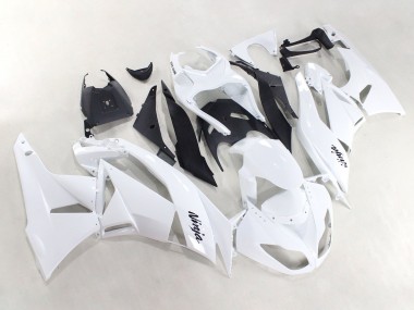 Best 2009-2012 Kawasaki ZX6R Motorcycle Fairings - White Black Ninja