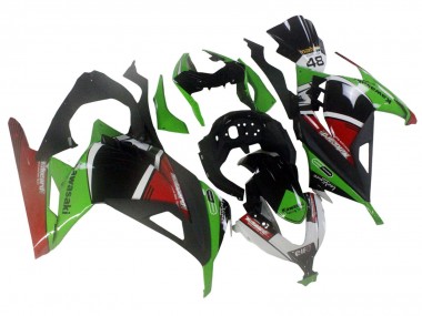 Best 2013-2024 Kawasaki EX300 Motorcycle Fairings - Green White Red Black Elf