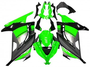 Best 2013-2024 Kawasaki EX300 Motorcycle Fairings - Green Silver Black