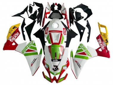 Best 2012-2018 Aprilia RS4 50 125 Motorcycle Fairing - White Red Green Yellow Alitalia