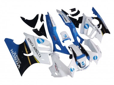Best 1997-1998 Honda CBR600 F3 Motorcycle Fairings - White Blue Glossy Black