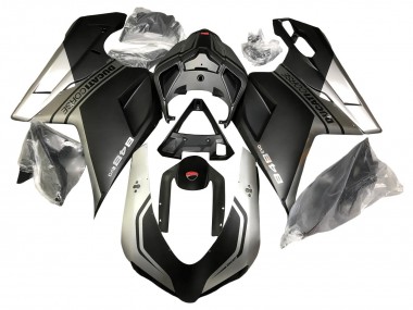 Best 2007-2014 Ducati 848 Motorcycle Fairings - Silver Matte Black