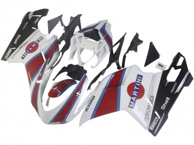 Best 2007-2014 Ducati 1098 Motorcycle Fairings - White Red Blue Glossy Black Martini