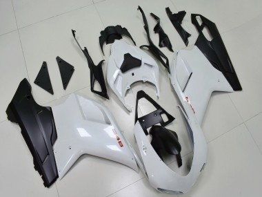 Best 2007-2014 Ducati 848 Motorcycle Fairings - White Matte Black